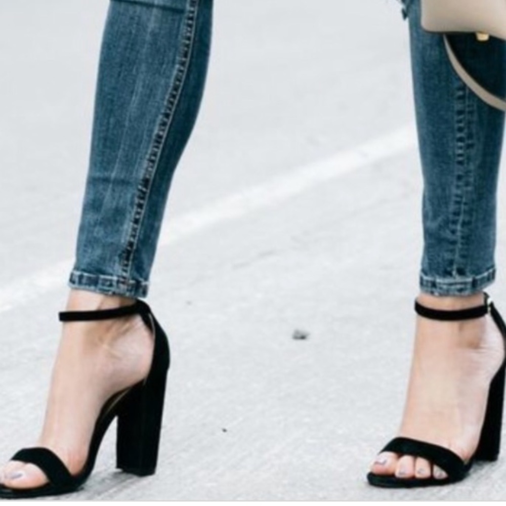 G by Guess Black Ankle Strap Black Heel